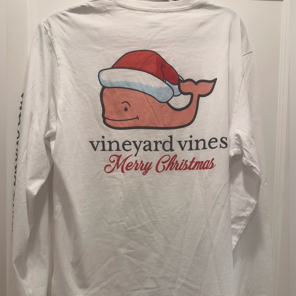 NWT Vineyard‎ Vines “Merry Christmas” long sleeve pocket t- tee shirt